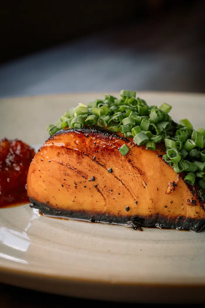 Butterfish steak with spring onion and tomato chutney, Shaffa GastroBazar, Balangan, Bukit