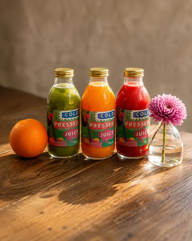 Cold pressed juices, Shaffa, Balangan