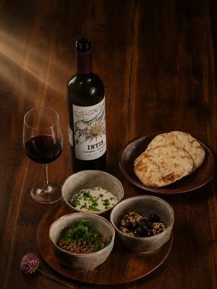 Wine, warm flatbread and three sharing plates, Shaffa GastroBazar, Balangan, Bukit
